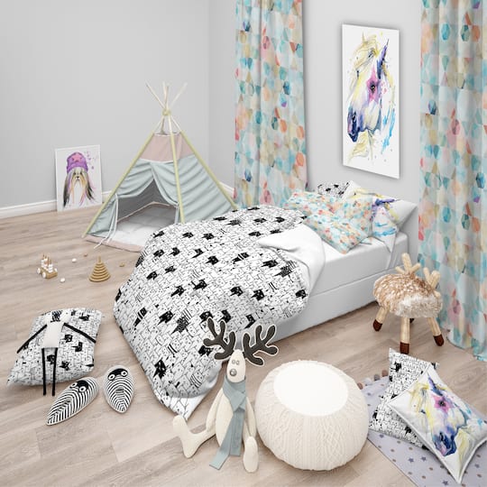Designart 'Cats Pattern - Modern Teen Duvet Cover Set